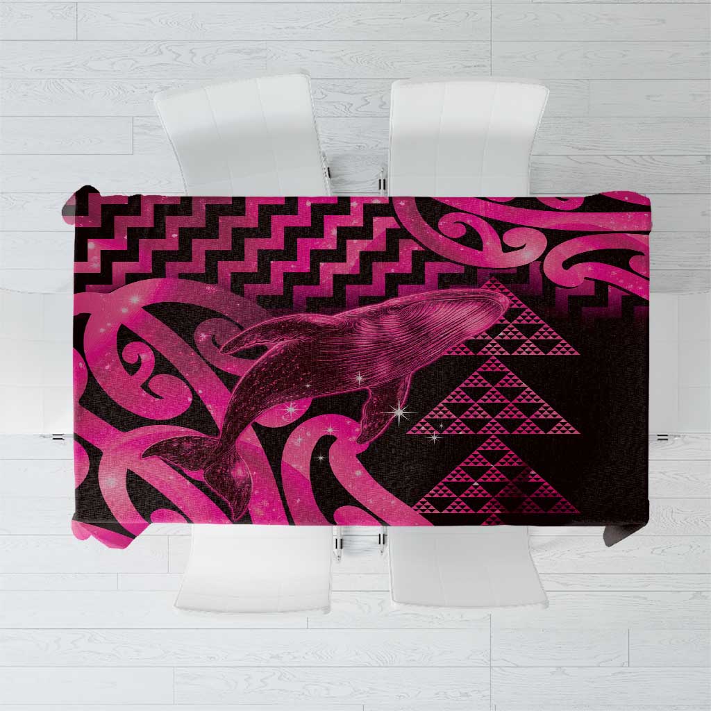 Humpback Whale Matariki New Zealand Tablecloth NZ Maori Paikea Poutama Luxury Pink LT14 Pink - Polynesian Pride