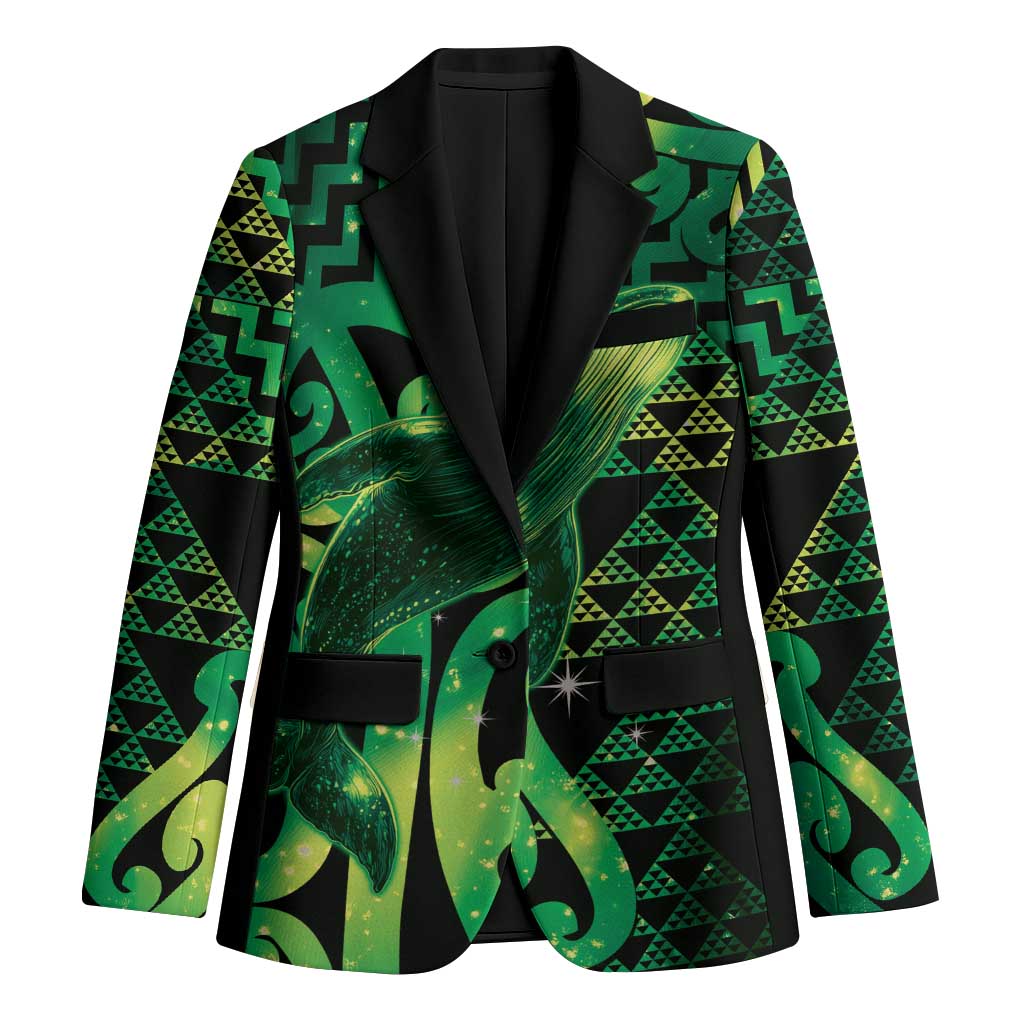 Humpback Whale Matariki New Zealand Blazer NZ Maori Paikea Poutama Luxury Green LT14 Unisex Green - Polynesian Pride