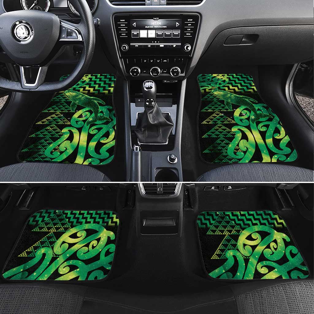 Humpback Whale Matariki New Zealand Car Mats NZ Maori Paikea Poutama Luxury Green LT14 Set 4pcs Green - Polynesian Pride