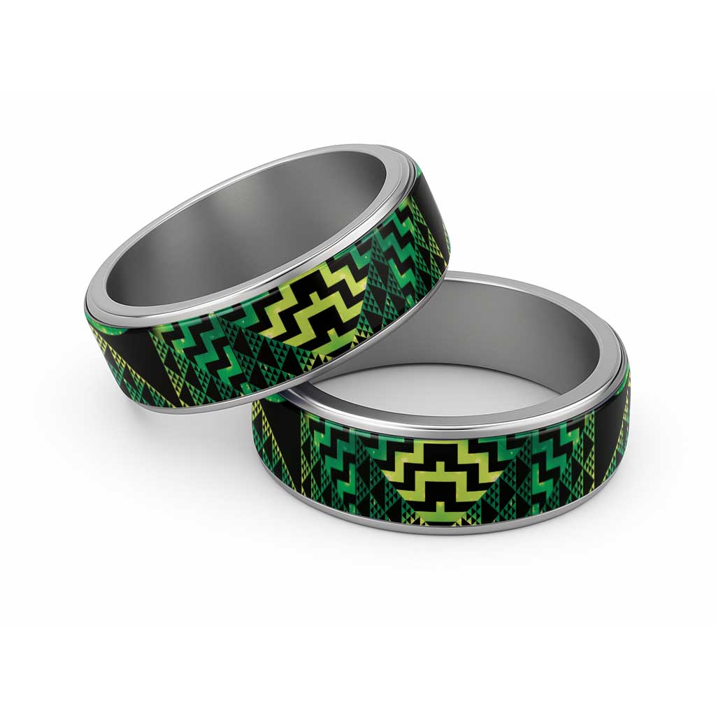 Humpback Whale Matariki New Zealand Classic Ring NZ Maori Paikea Poutama Luxury Green LT14 Sliver Green - Polynesian Pride