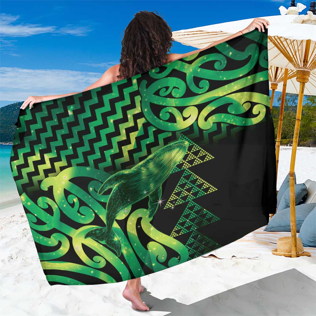 Humpback Whale Matariki New Zealand Sarong NZ Maori Paikea Poutama Luxury Green LT14 One Size 44 x 66 inches Green - Polynesian Pride