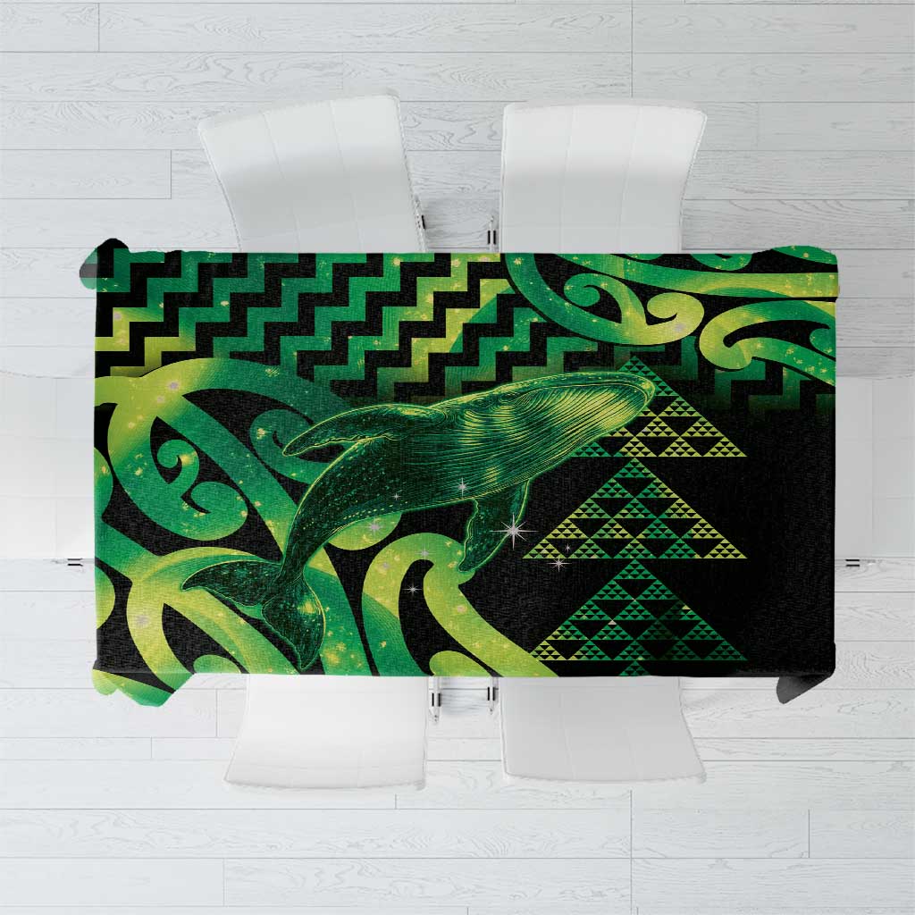 Humpback Whale Matariki New Zealand Tablecloth NZ Maori Paikea Poutama Luxury Green LT14 Green - Polynesian Pride