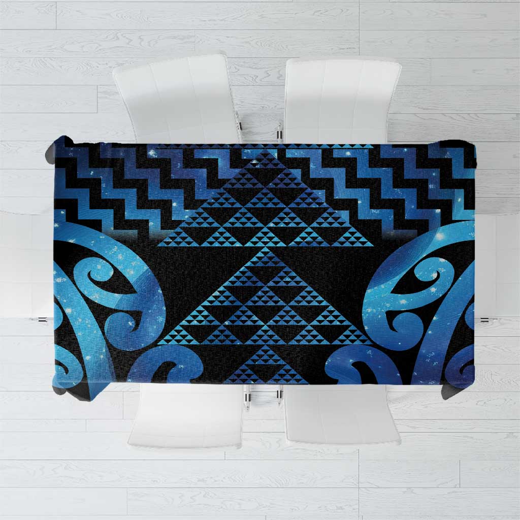 Taniko Motifs Matariki New Zealand Tablecloth NZ Niho Taniwha Poutama LT14 Blue - Polynesian Pride