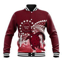 Cook Islands Mangaia Gospel Day Baseball Jacket Polynesian Art With Sea Turtle LT14 Unisex Maroon - Polynesian Pride