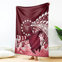 Cook Islands Mangaia Gospel Day Blanket Polynesian Art With Sea Turtle LT14 - Polynesian Pride