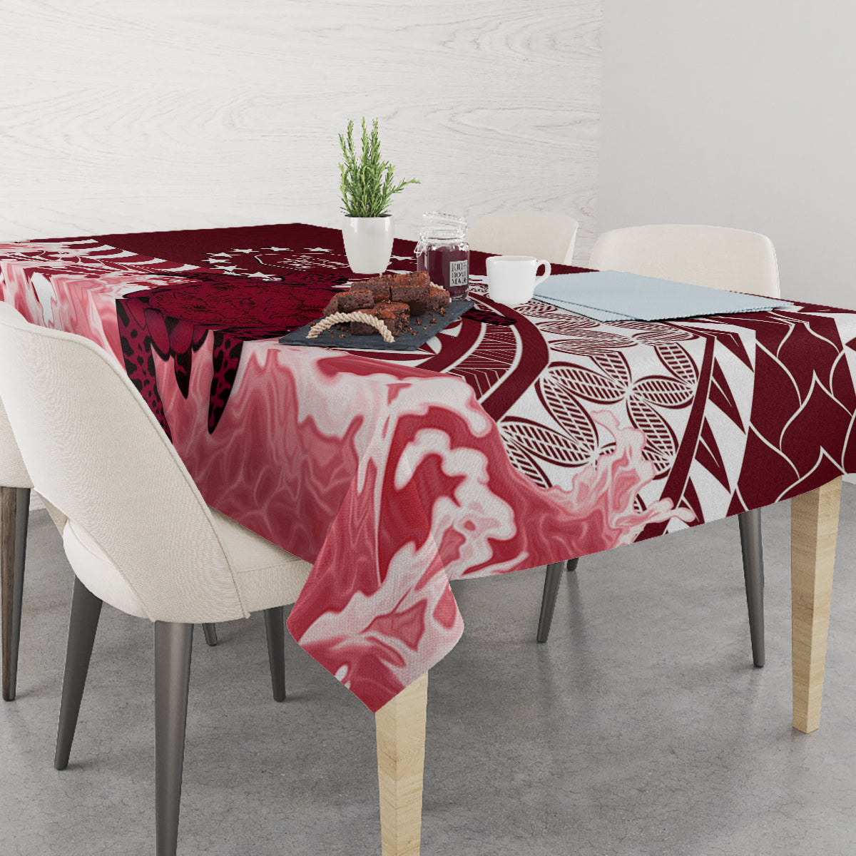 Cook Islands Mangaia Gospel Day Tablecloth Polynesian Art With Sea Turtle LT14 - Polynesian Pride