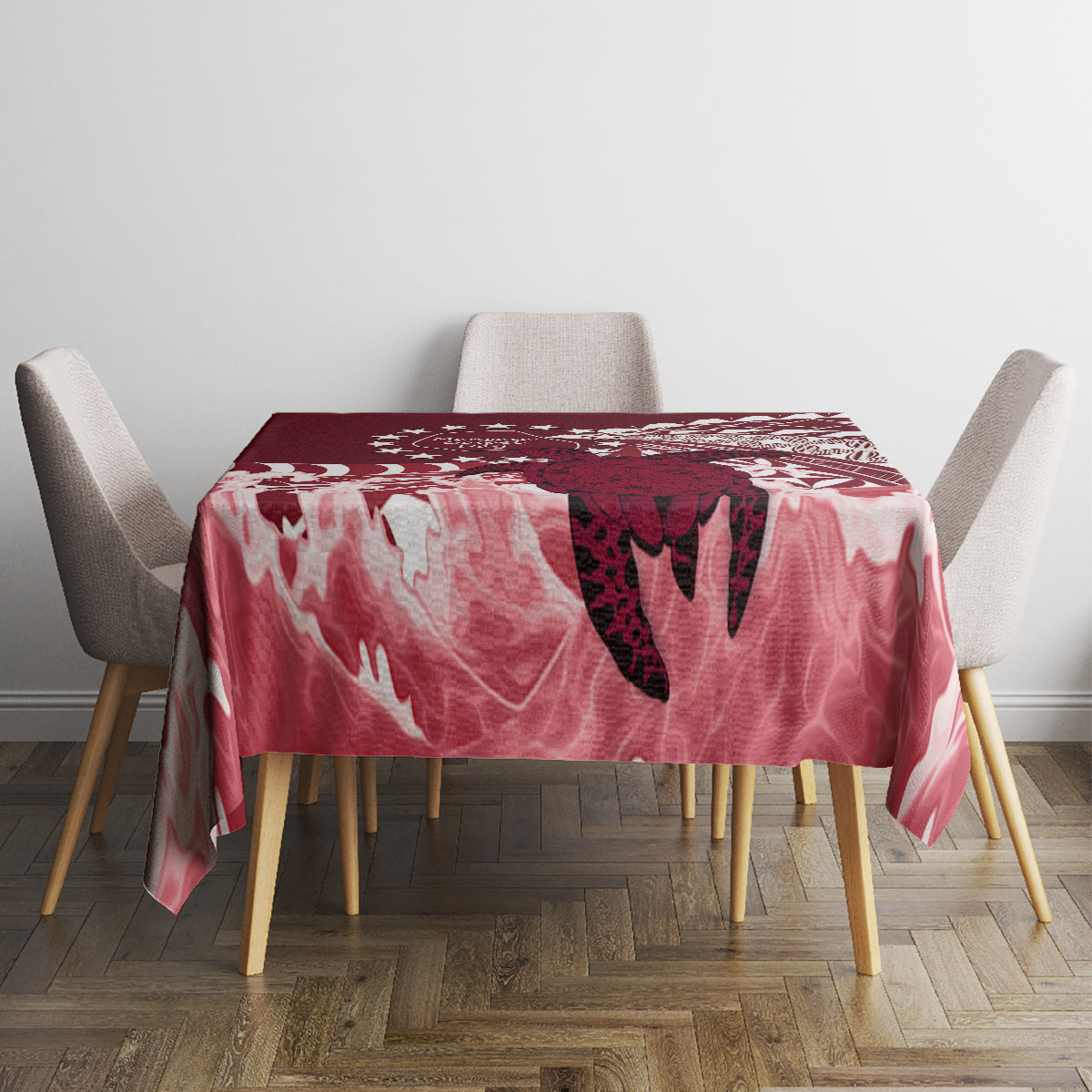 Cook Islands Mangaia Gospel Day Tablecloth Polynesian Art With Sea Turtle LT14 - Polynesian Pride