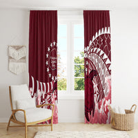 Cook Islands Mangaia Gospel Day Window Curtain Polynesian Art With Sea Turtle LT14 - Polynesian Pride