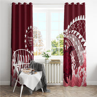 Cook Islands Mangaia Gospel Day Window Curtain Polynesian Art With Sea Turtle LT14 - Polynesian Pride