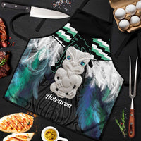 Aotearoa Korowai Motif Apron Hei Tiki Poutama Maori Pattern LT14 Turquoise - Polynesian Pride