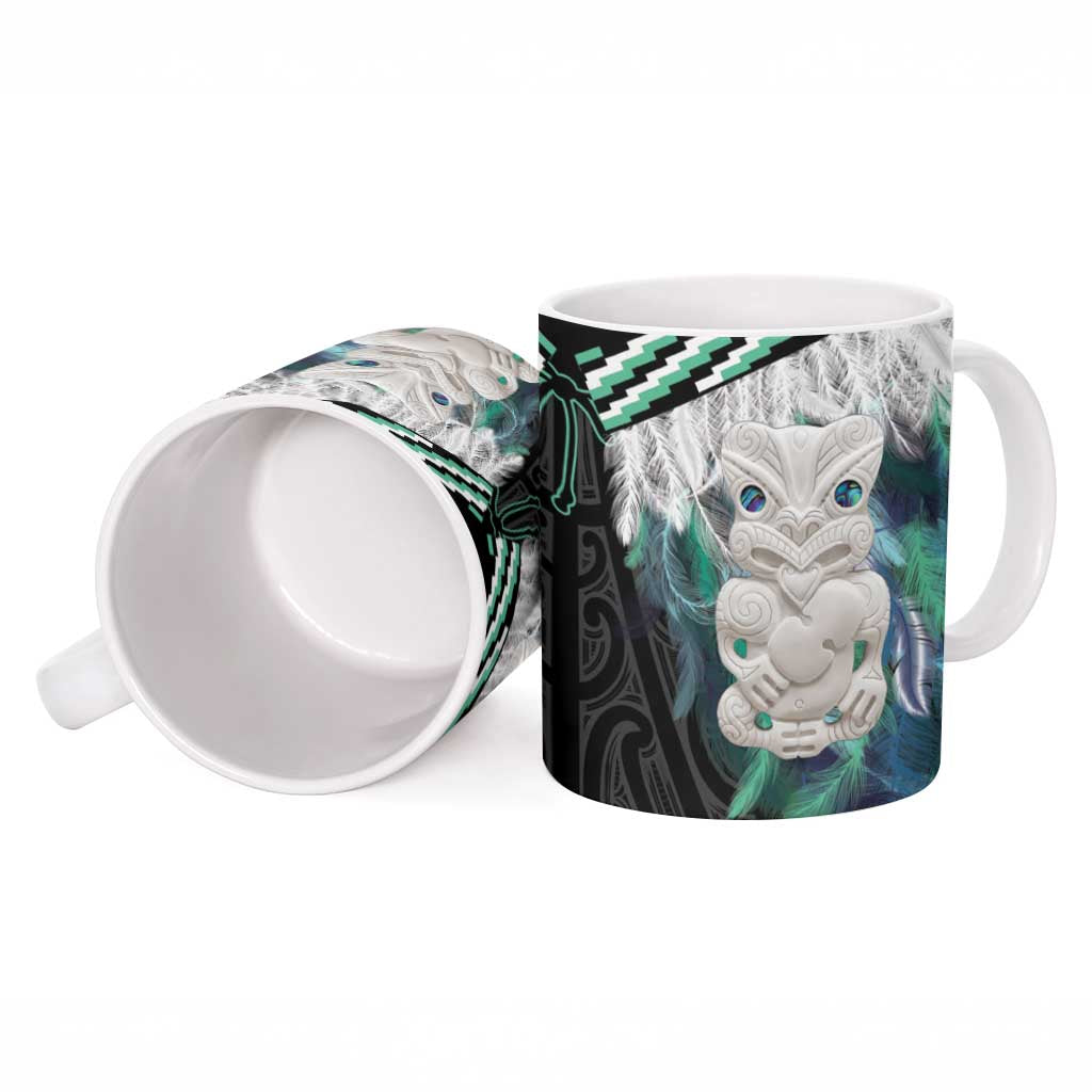 Aotearoa Korowai Motif Ceramic Mug Hei Tiki Poutama Maori Pattern LT14 - Polynesian Pride