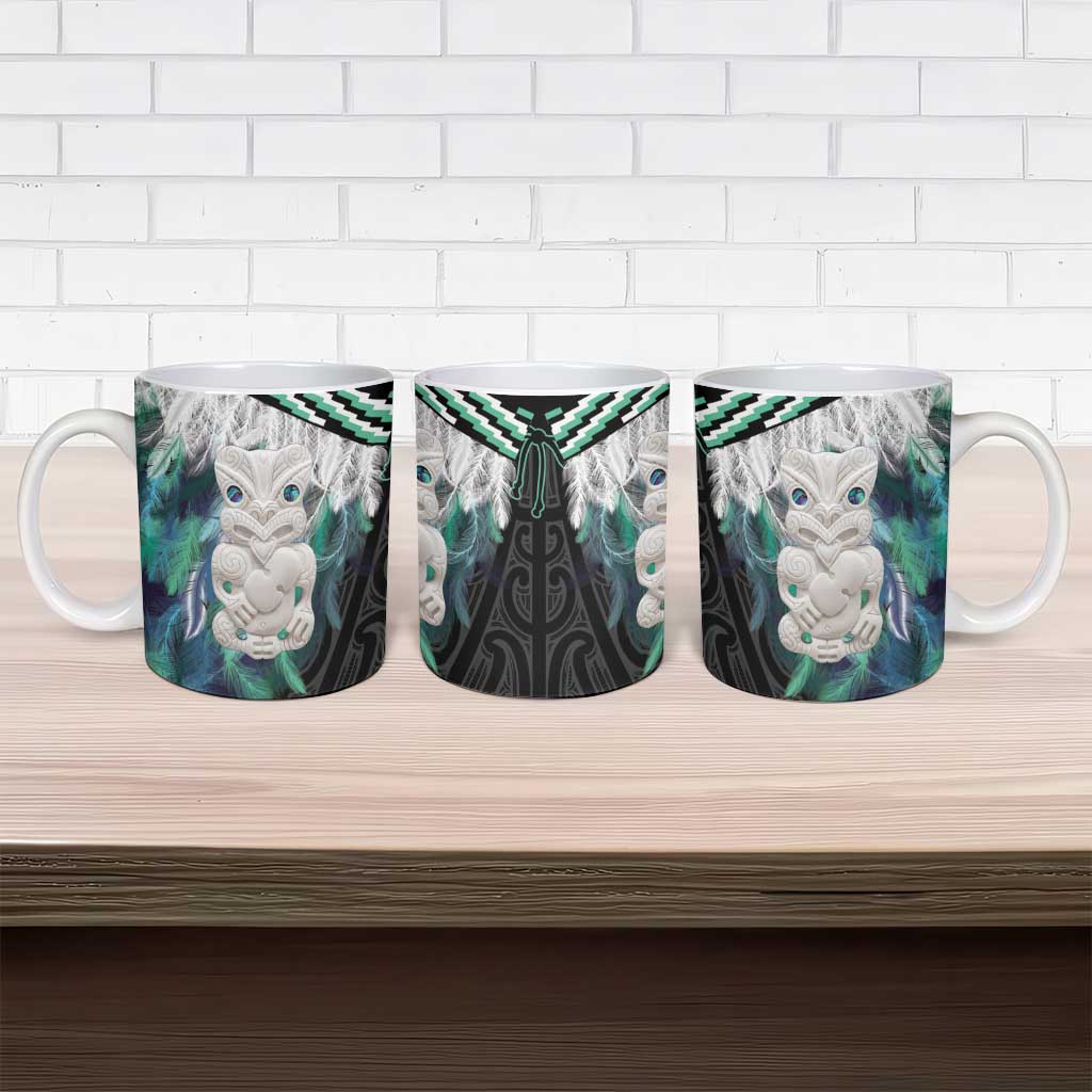 Aotearoa Korowai Motif Ceramic Mug Hei Tiki Poutama Maori Pattern LT14 - Polynesian Pride