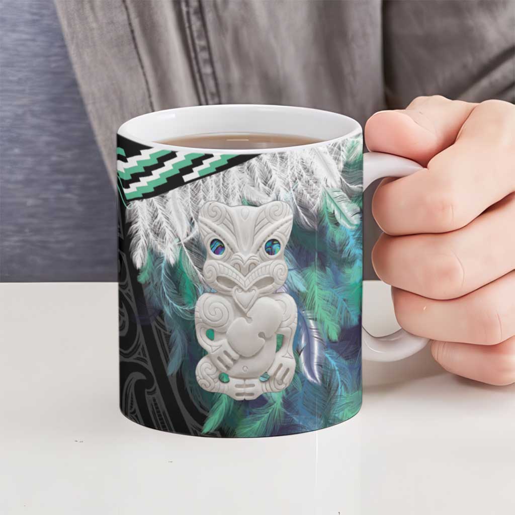 Aotearoa Korowai Motif Ceramic Mug Hei Tiki Poutama Maori Pattern LT14 - Polynesian Pride