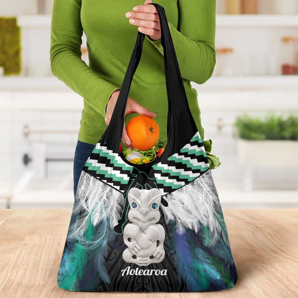 Aotearoa Korowai Motif Grocery Bag Hei Tiki Poutama Maori Pattern LT14 - Polynesian Pride