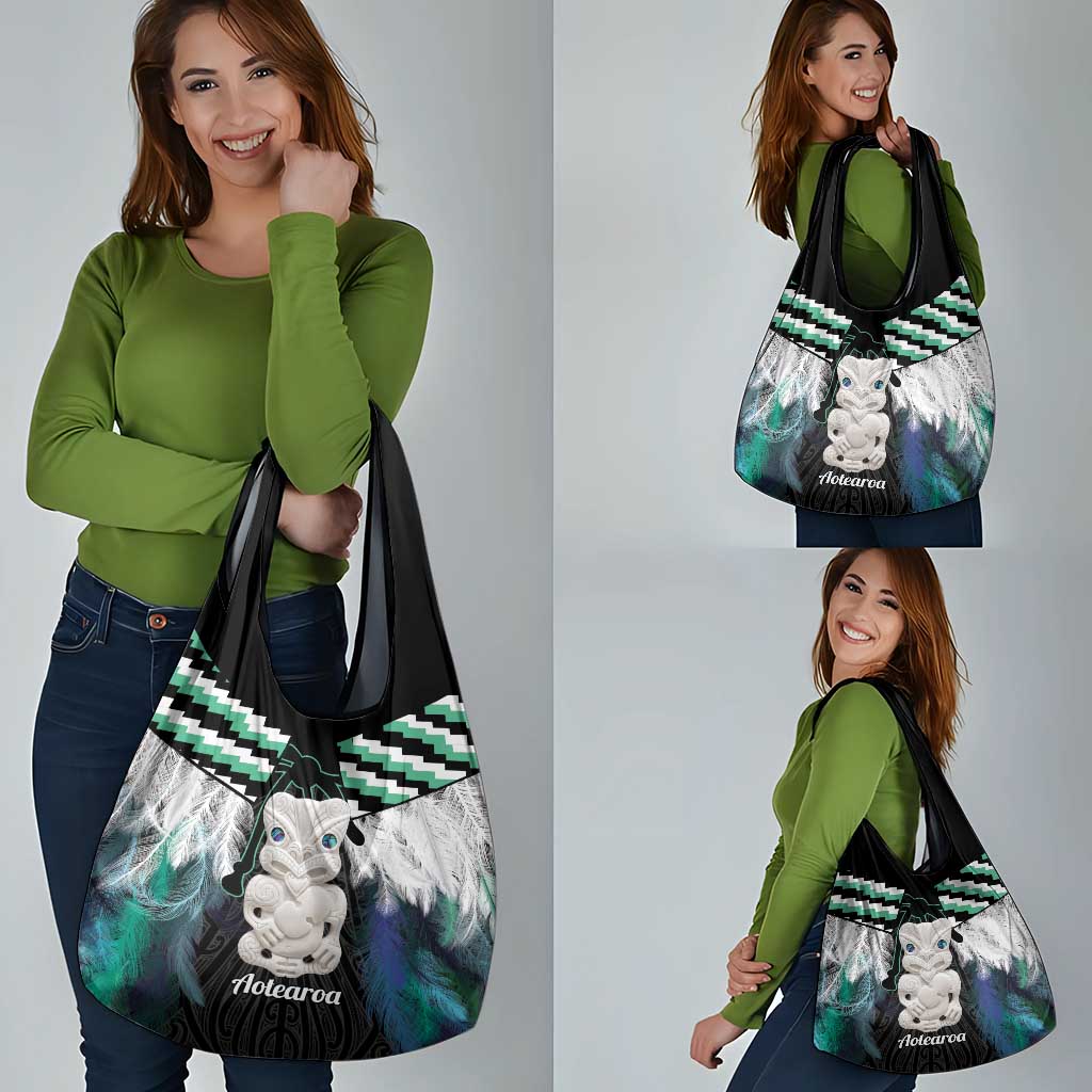 Aotearoa Korowai Motif Grocery Bag Hei Tiki Poutama Maori Pattern LT14 - Polynesian Pride