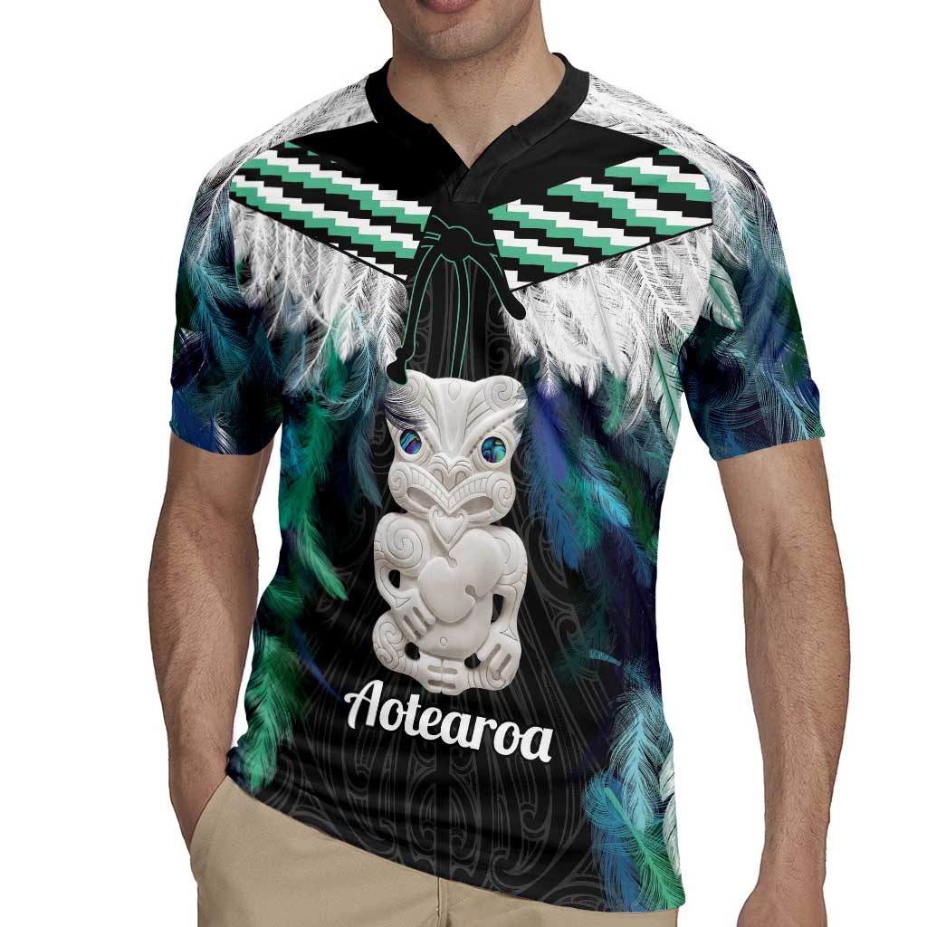 Aotearoa Korowai Motif Rugby Jersey Hei Tiki Poutama Maori Pattern LT14 - Polynesian Pride
