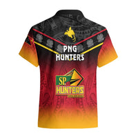 Papua New Guinea Rugby Hawaiian Shirt PNG Hunters Polynesian Black LT14 - Polynesian Pride