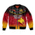 Papua New Guinea Rugby Sleeve Zip Bomber Jacket PNG Hunters Polynesian Black LT14 Unisex Black - Polynesian Pride