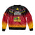 Papua New Guinea Rugby Sleeve Zip Bomber Jacket PNG Hunters Polynesian Black LT14 - Polynesian Pride