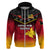 Custom Papua New Guinea Rugby Hoodie PNG Hunters Polynesian Black LT14 Zip Hoodie Black - Polynesian Pride