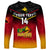 Personalised Papua New Guinea Rugby Long Sleeve Shirt PNG Hunters Polynesian Black LT14 - Polynesian Pride