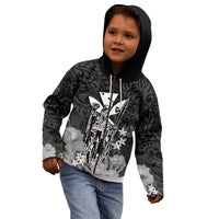 Personalised King Kamehameha Day Hawaii Kid Hoodie Polynesia Tribal Kanaka And Hibiscus Black LT14 - Polynesian Pride