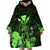 Polynesian Pride King Kamehameha Day Hawaii Wearable Blanket Hoodie Polynesia Tribal Kanaka And Hibiscus Green LT14 - Polynesian Pride