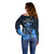 Polynesian Pride King Kamehameha Day Hawaii Off Shoulder Sweater Polynesia Tribal Kanaka And Hibiscus Blue LT14 - Polynesian Pride