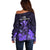 Polynesian Pride King Kamehameha Day Hawaii Off Shoulder Sweater Polynesia Tribal Kanaka And Hibiscus Purple LT14 - Polynesian Pride