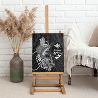 Guam Blue Marlin Fishing Canvas Wall Art Guahan Fish Hook Tattoo Black Version LT14 - Polynesian Pride