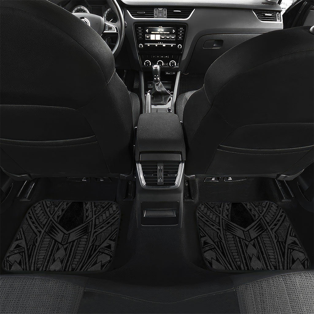 Guam Blue Marlin Fishing Car Mats Guahan Fish Hook Tattoo Black Version LT14 Set 2pcs - Back Black - Polynesian Pride