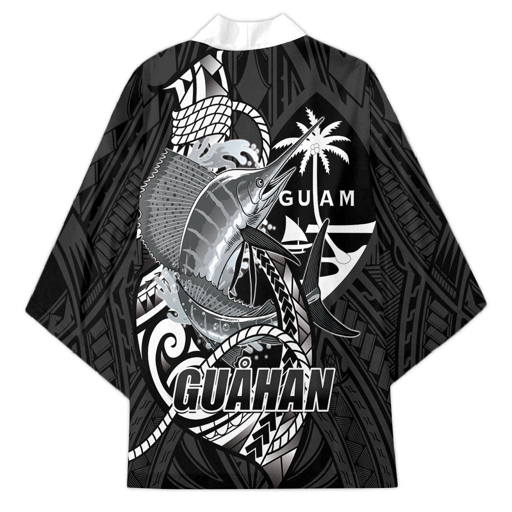 Guam Blue Marlin Fishing Kimono Guahan Fish Hook Tattoo Black Version LT14 - Polynesian Pride
