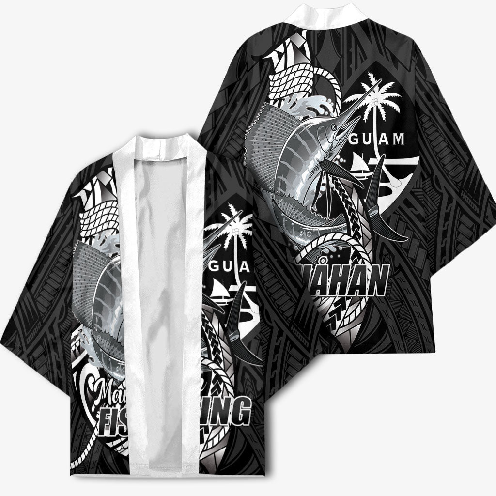 Guam Blue Marlin Fishing Kimono Guahan Fish Hook Tattoo Black Version LT14 - Polynesian Pride