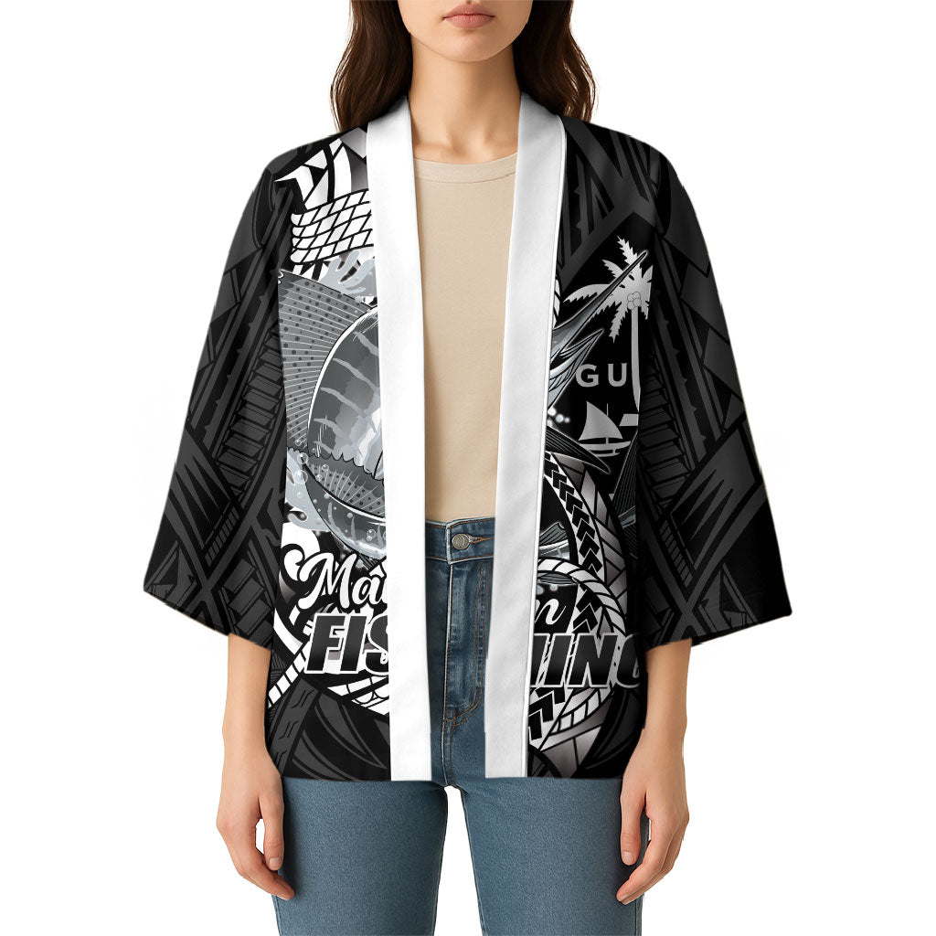 Guam Blue Marlin Fishing Kimono Guahan Fish Hook Tattoo Black Version LT14 - Polynesian Pride