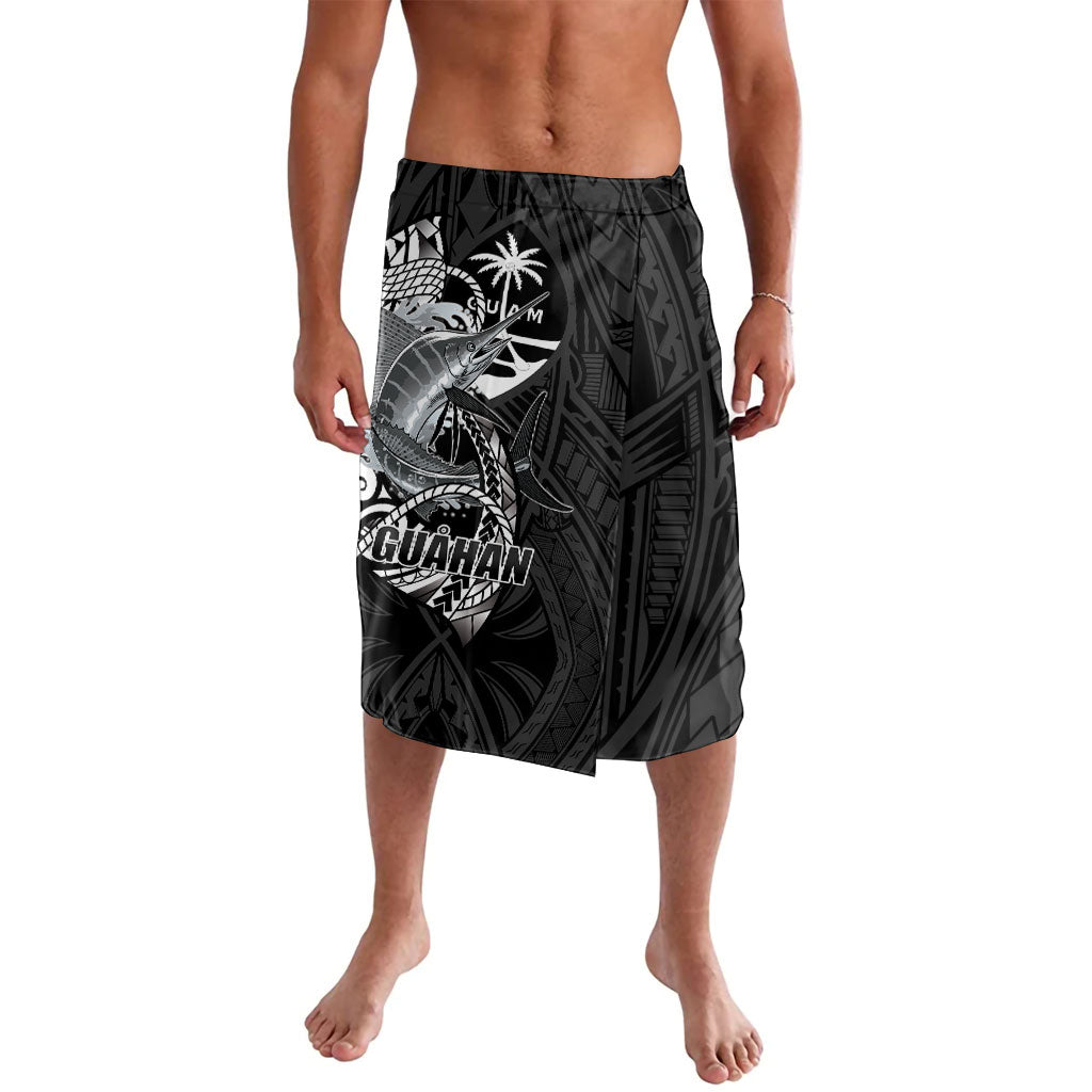 Guam Blue Marlin Fishing Lavalava Guahan Fish Hook Tattoo Black Version LT14 Black - Polynesian Pride