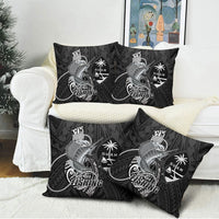 Guam Blue Marlin Fishing Pillow Cover Guahan Fish Hook Tattoo Black Version LT14 - Polynesian Pride