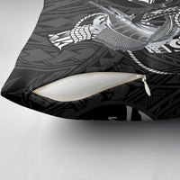 Guam Blue Marlin Fishing Pillow Cover Guahan Fish Hook Tattoo Black Version LT14 - Polynesian Pride