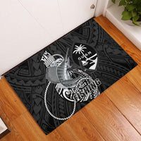 Guam Blue Marlin Fishing Rubber Doormat Guahan Fish Hook Tattoo Black Version LT14 - Polynesian Pride