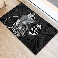 Guam Blue Marlin Fishing Rubber Doormat Guahan Fish Hook Tattoo Black Version LT14 - Polynesian Pride