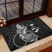 Guam Blue Marlin Fishing Rubber Doormat Guahan Fish Hook Tattoo Black Version LT14 - Polynesian Pride