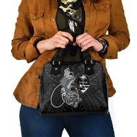 Guam Blue Marlin Fishing Shoulder Handbag Guahan Fish Hook Tattoo Black Version LT14 - Polynesian Pride