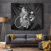 Guam Blue Marlin Fishing Tapestry Guahan Fish Hook Tattoo Black Version LT14 Black - Polynesian Pride