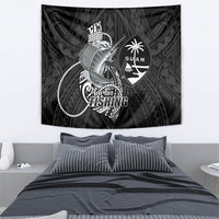 Guam Blue Marlin Fishing Tapestry Guahan Fish Hook Tattoo Black Version LT14 - Polynesian Pride