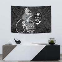 Guam Blue Marlin Fishing Tapestry Guahan Fish Hook Tattoo Black Version LT14 - Polynesian Pride