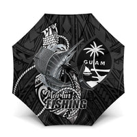 Guam Blue Marlin Fishing Umbrella Guahan Fish Hook Tattoo Black Version LT14 One Size Folded 11.42 inch Opened Diameter 37.4 inch Black - Polynesian Pride