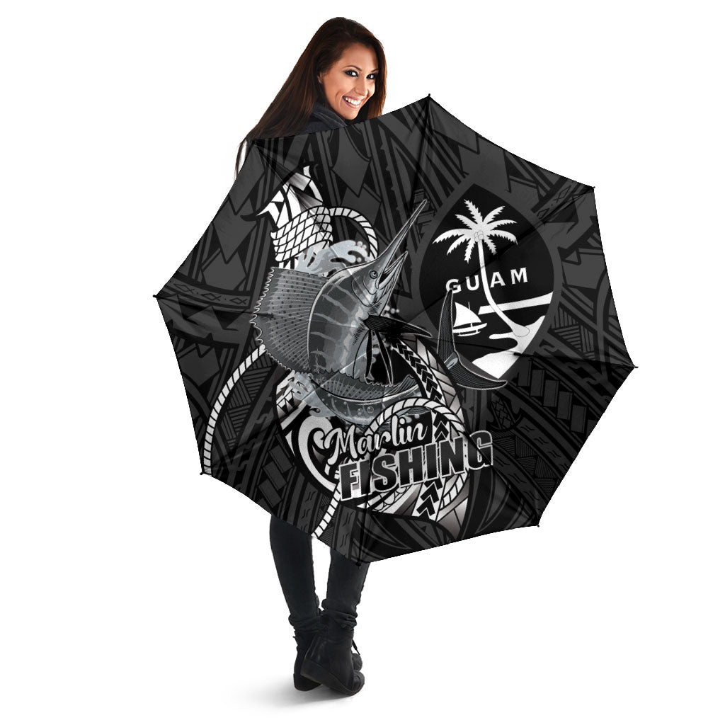 Guam Blue Marlin Fishing Umbrella Guahan Fish Hook Tattoo Black Version LT14 - Polynesian Pride