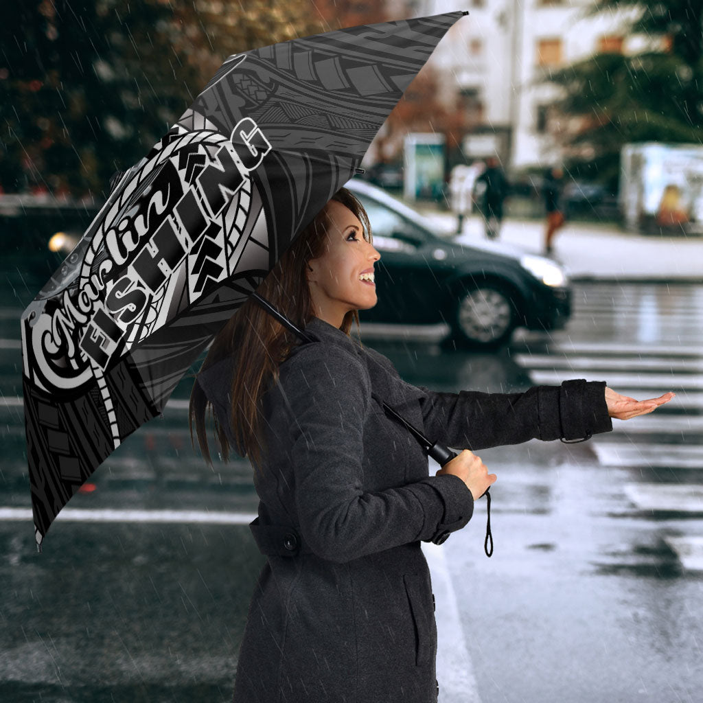 Guam Blue Marlin Fishing Umbrella Guahan Fish Hook Tattoo Black Version LT14 - Polynesian Pride