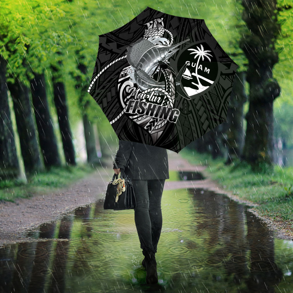 Guam Blue Marlin Fishing Umbrella Guahan Fish Hook Tattoo Black Version LT14 - Polynesian Pride