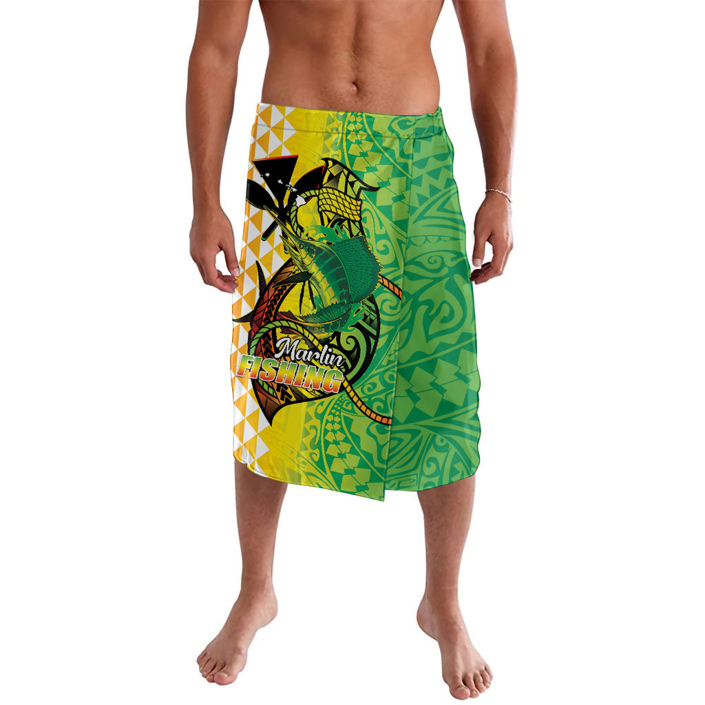 Hawaii Blue Marlin Fishing Lavalava Hawaiian Kanaka Kakau Reggae LT14 Reggae - Polynesian Pride
