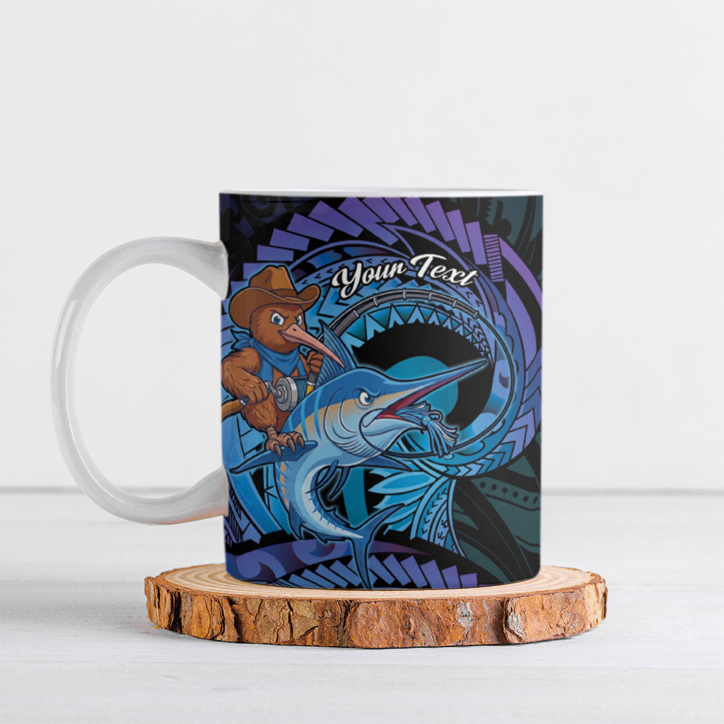 Personalised Blue Marlin Fishing New Zealand Ceramic Mug NZ Kiwi Cowboy Born To Fish LT14 Purple - Polynesian Pride